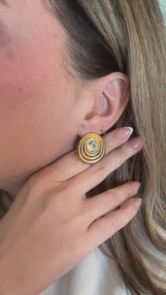 Amelia Spiral Zircon Earrings